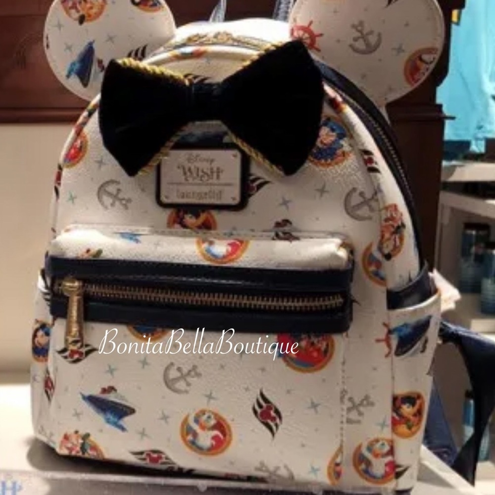 Loungefly Disney Wish White Cruise Line Mini Backpack NWT